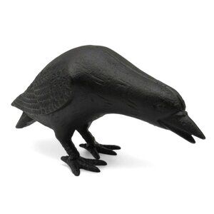 Cast Iron CROW or RAVEN with Head Down Black Rustic Finish Home And Garden 10"